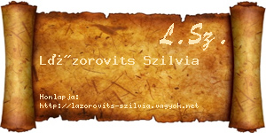 Lázorovits Szilvia névjegykártya